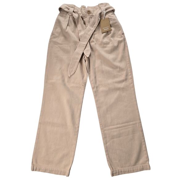 NWT Reformation Evie Pants Sz 26 Dusty Rose Pink High Rise Tie Waist Cotton - Picture 3 of 8